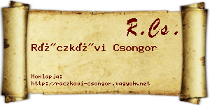 Ráczkövi Csongor névjegykártya